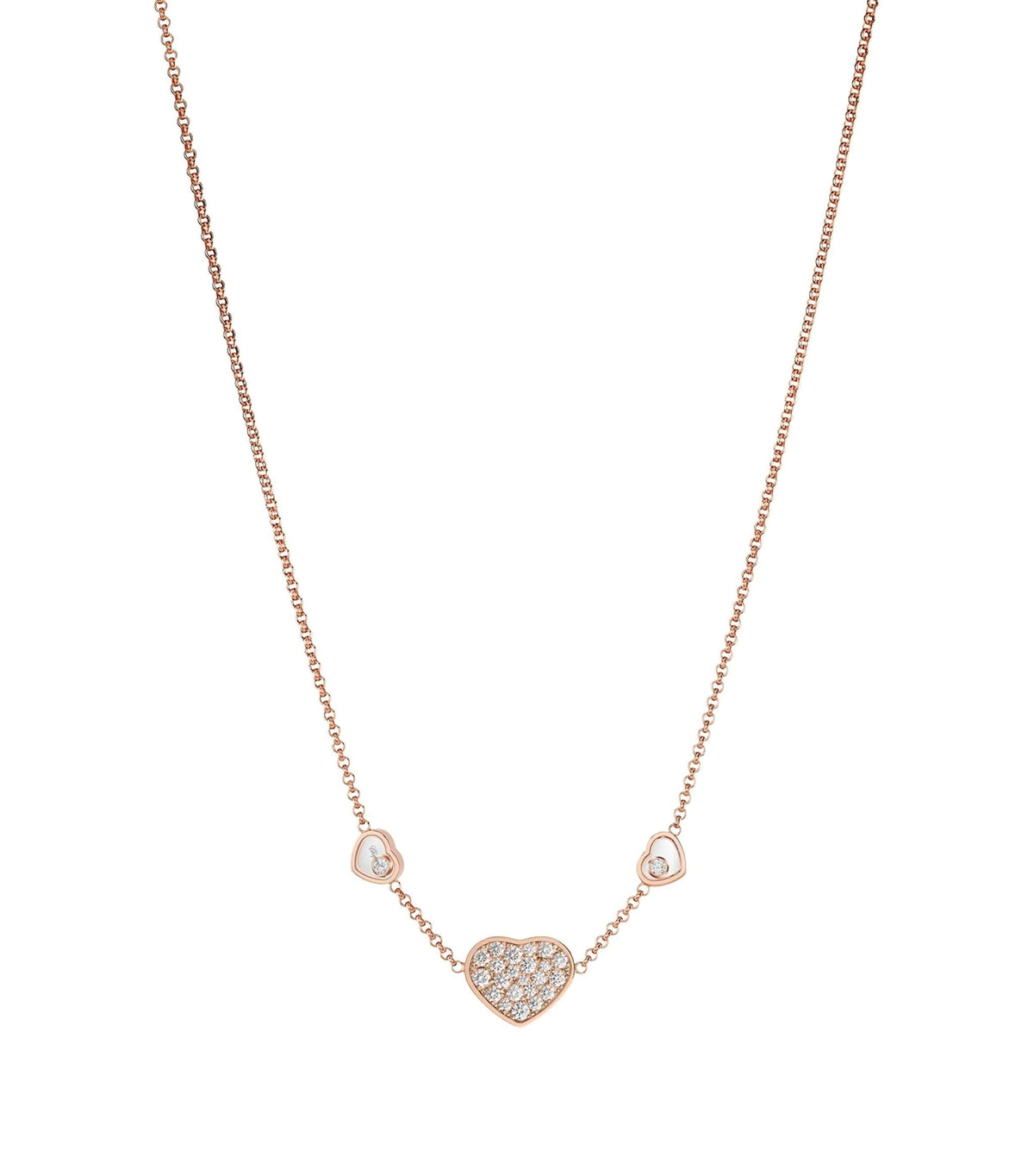 Chopard Happy Heart Necklace 3 Motifs Cubic Zirconia